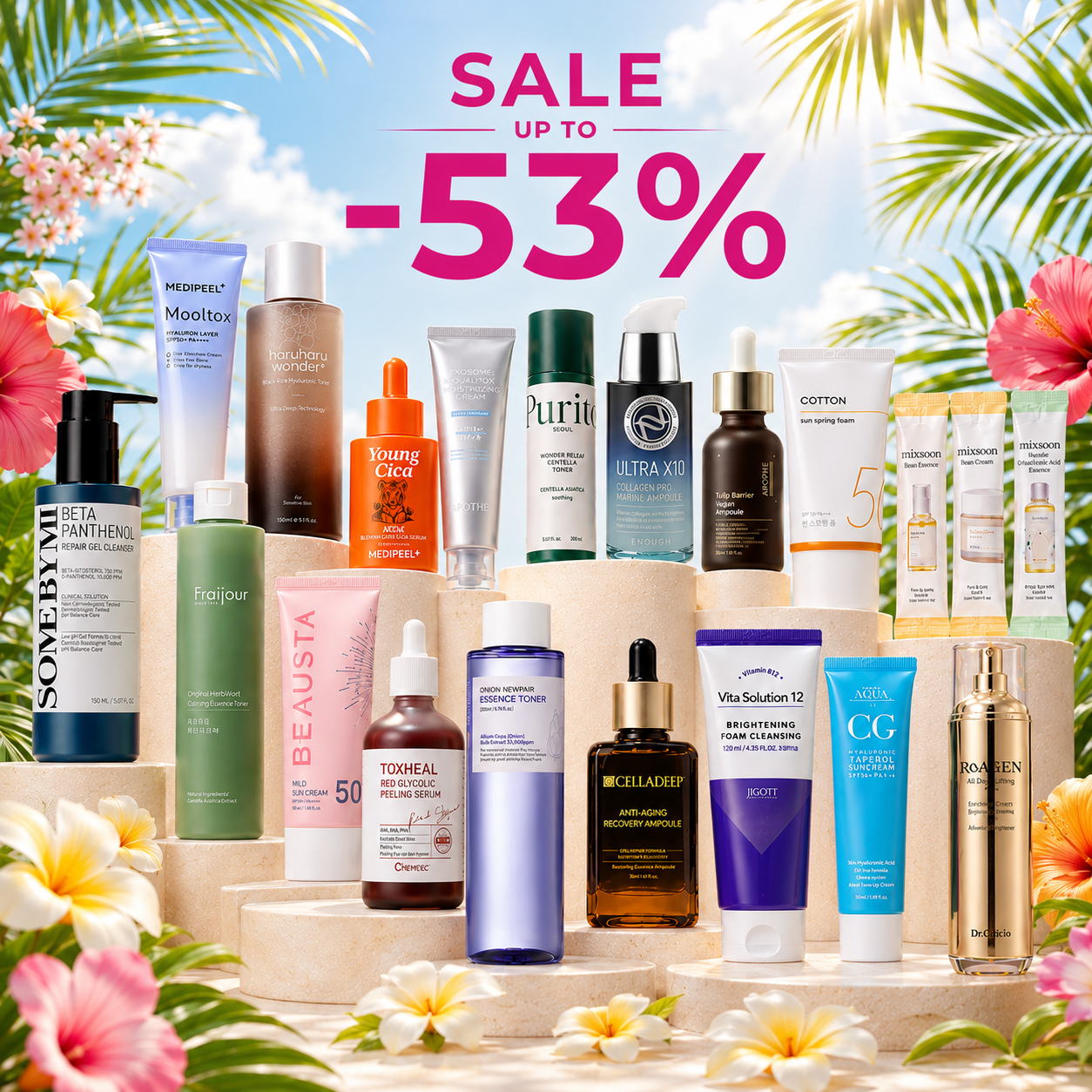 Sale! Up to 53% off facial care products