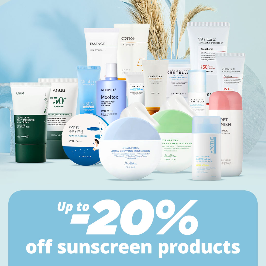 Up to 20% off sunscreen products
