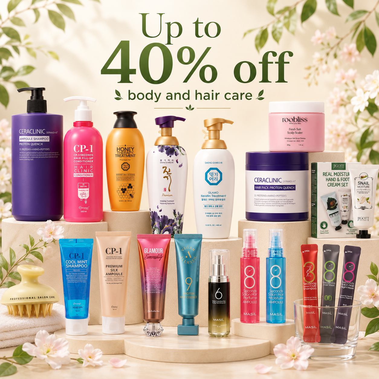 Up to 40% off top hair and body care products